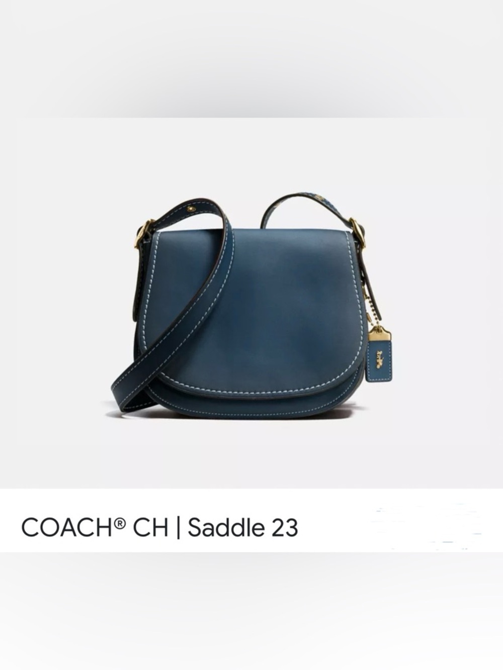 Coach Blue Denim Saddle 23
Leather Crossbody Bag w FREE
Coach LOGO NEW WALLET